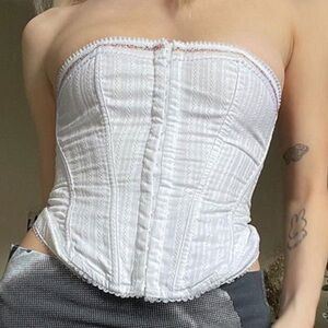 White Hook and Eye Strapless Corset